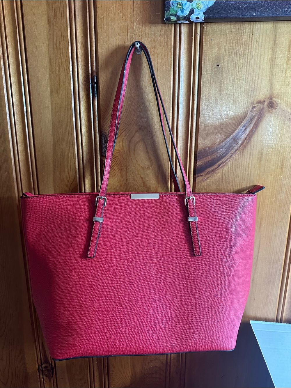 Kelly & Katie Bright Red Shoulder Tote